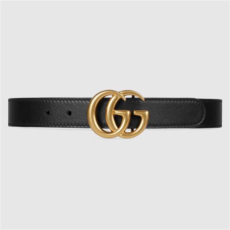 Black Leather Children's Double G Belt 